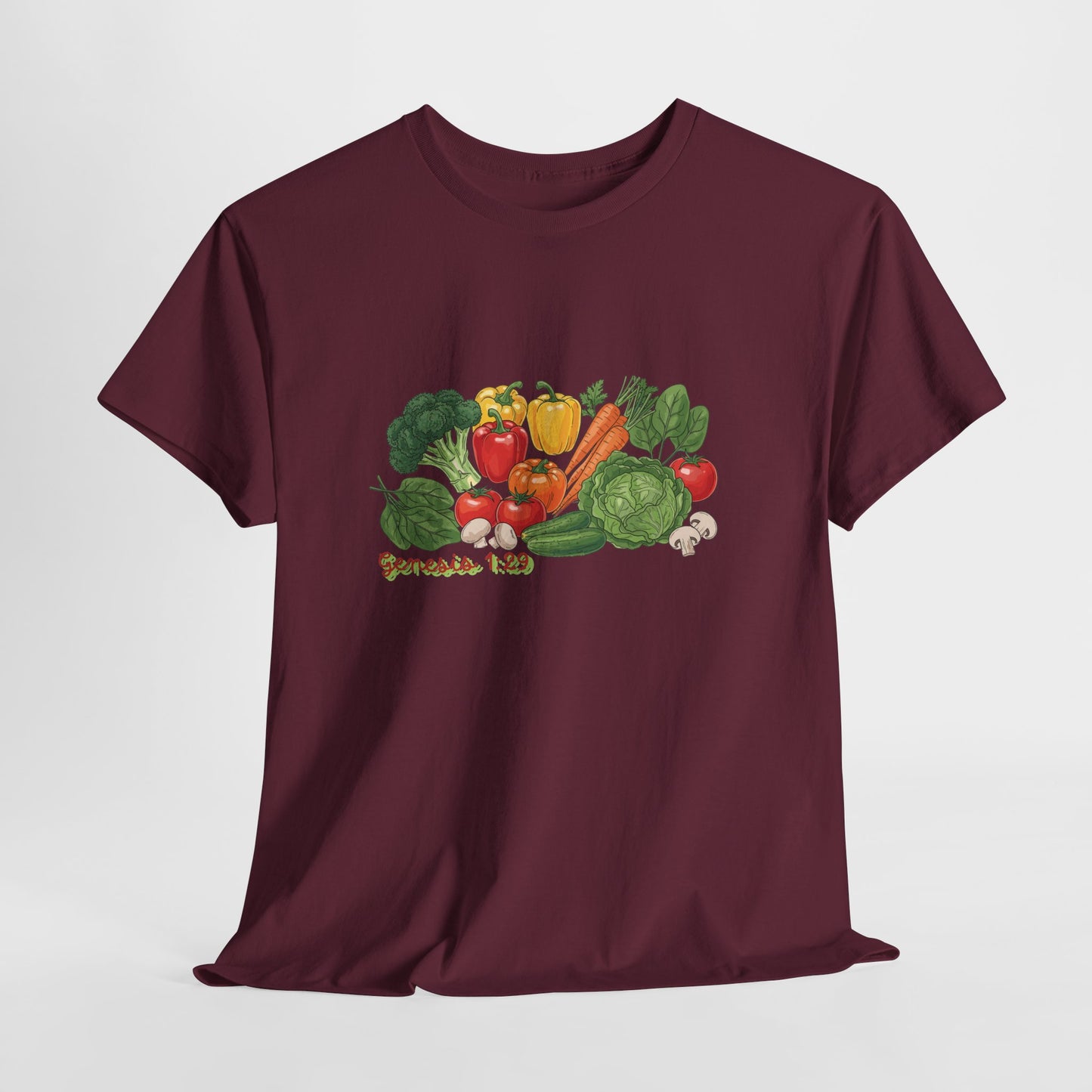 Vegetable Garden Tee — Fresh Veggies Illustration with "Genesis 1:29"
