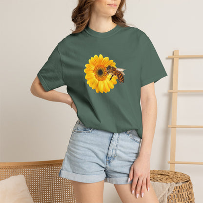 Sunflower & Bee T-Shirt — Floral Nature Graphic Tee