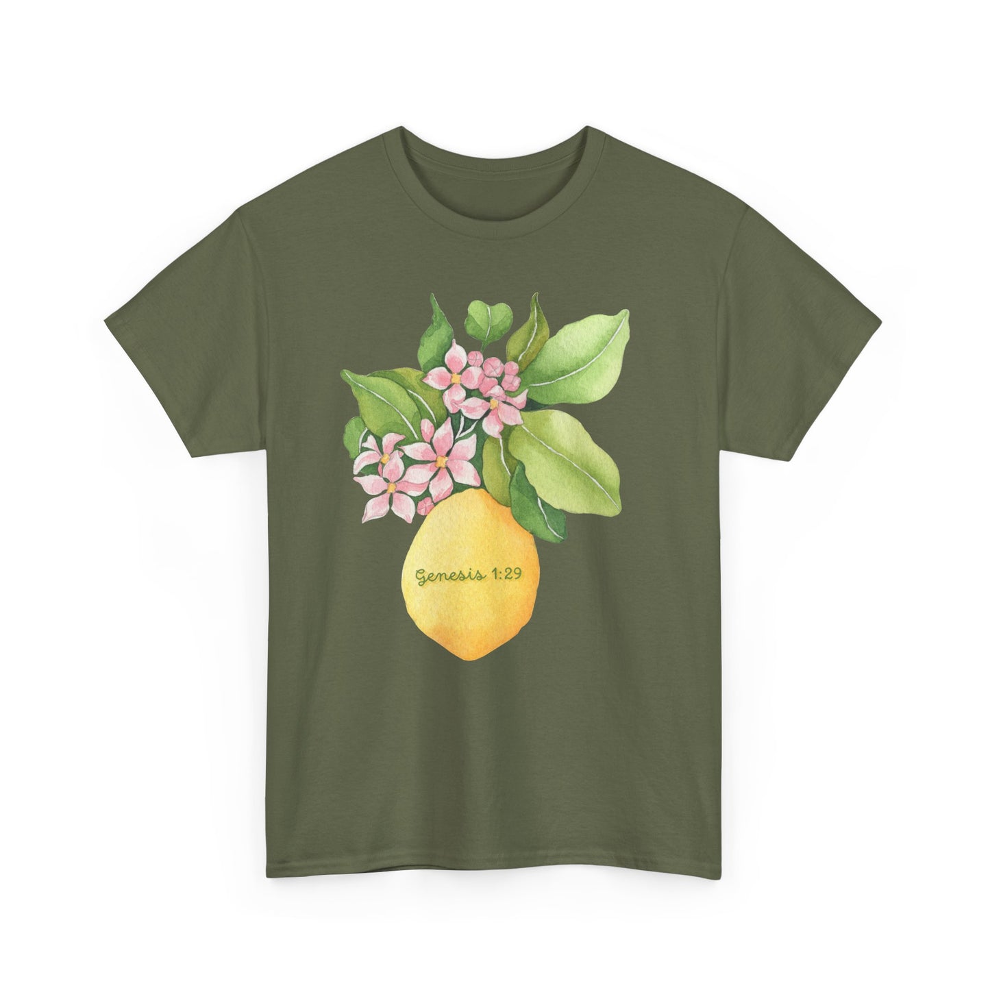 Lemon Blossom T-Shirt — Genesis 1:29 Floral Faith Tee