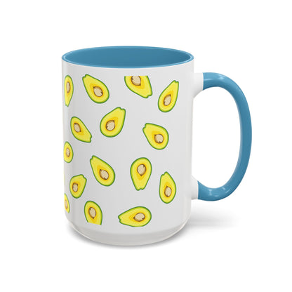 Avocado Pattern Coffee Mug — Cute Avocado Print Accent Mug (11/15oz)