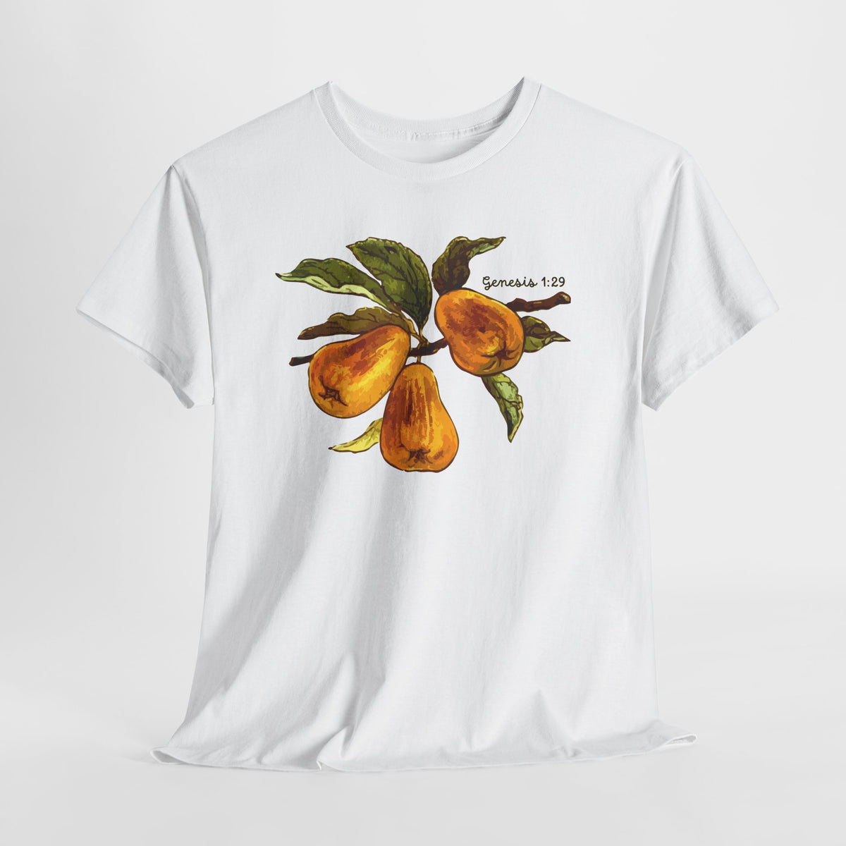 Pear Branch T‑Shirt — Watercolor Yellow Pears Tee Genesis 1:29