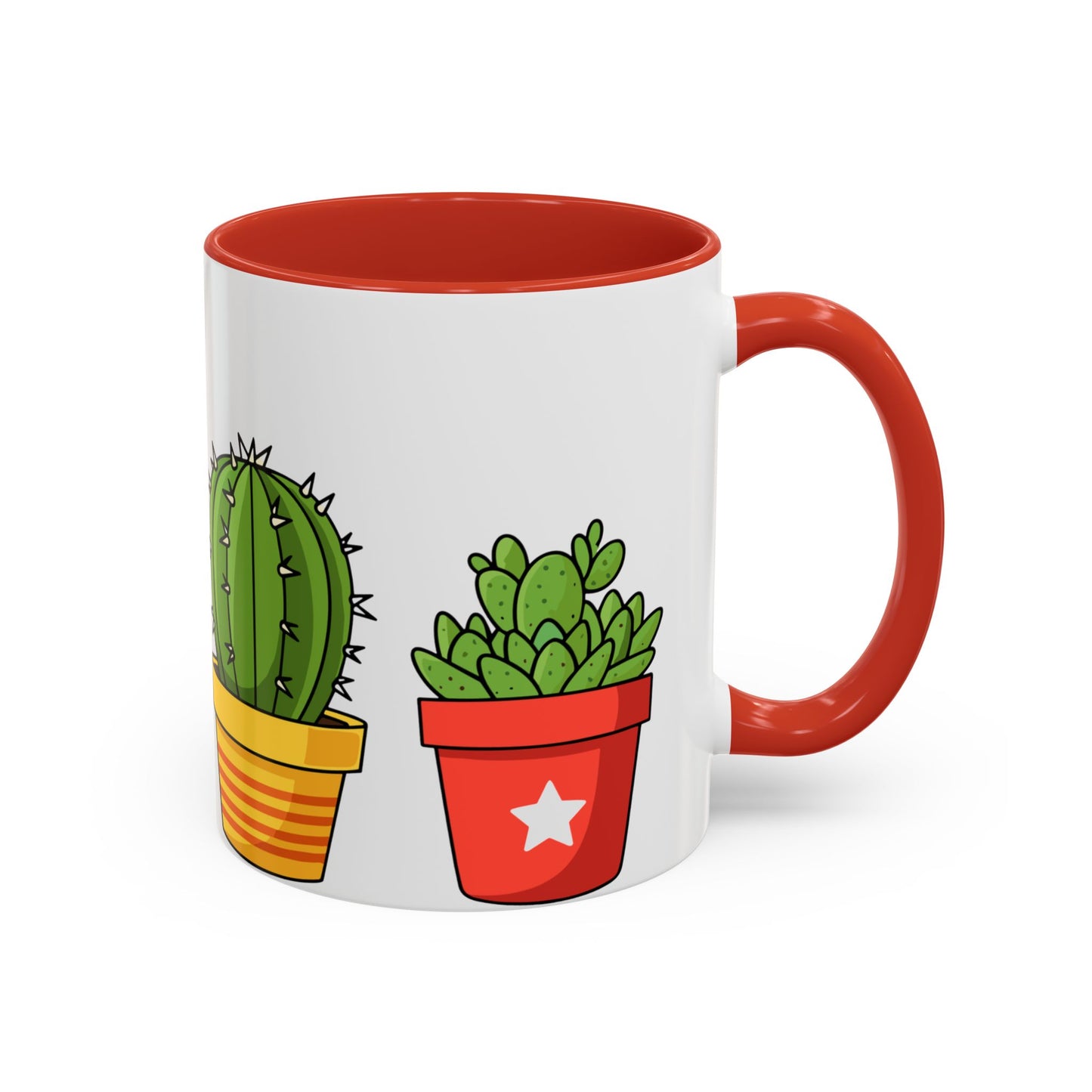 Cactus & Succulent Accent Coffee Mug — Cute Potted Plants 11/15oz