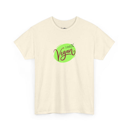 Vegan Tee — 100% Vegan Green Badge T-Shirt
