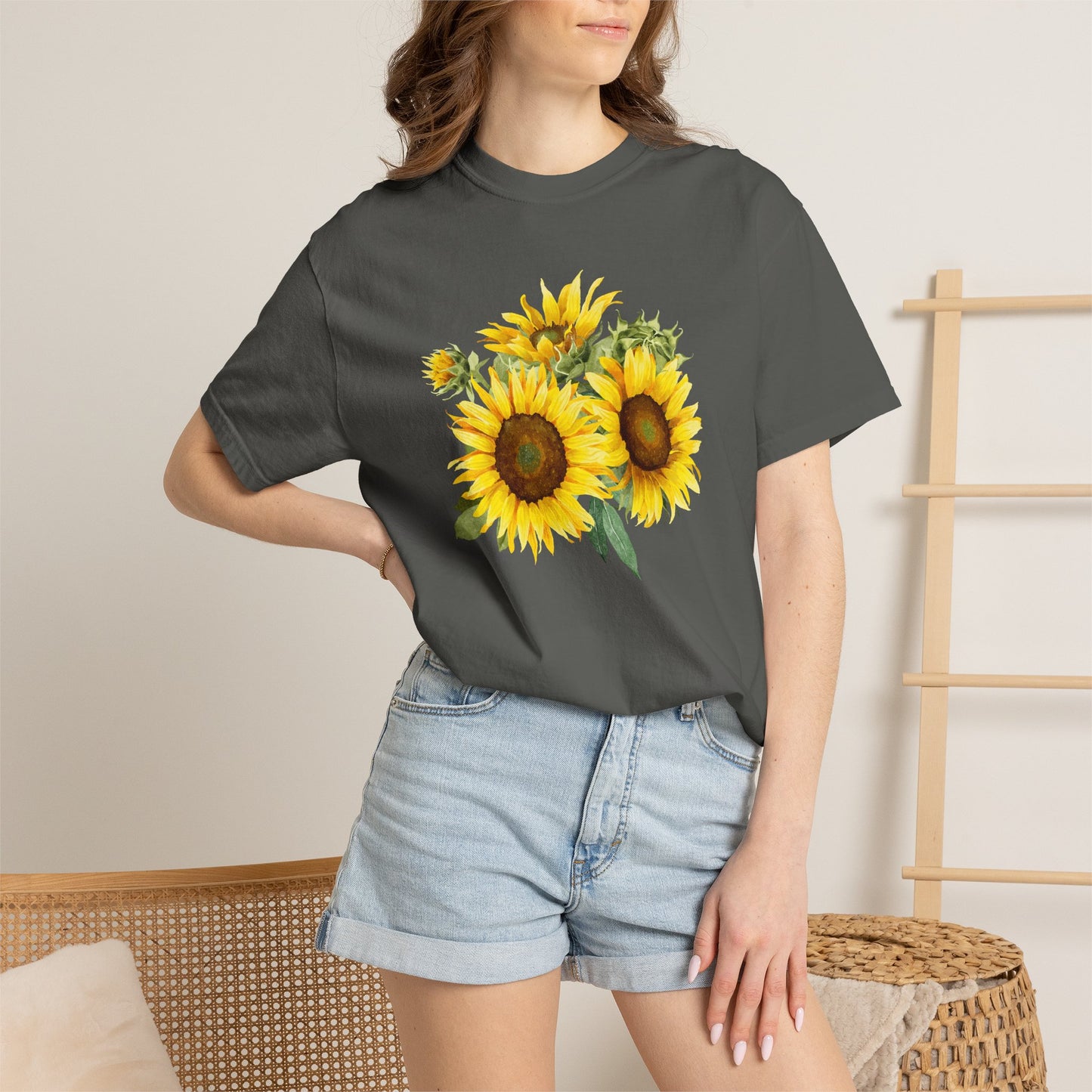 Sunflower Floral T-Shirt — Vintage Yellow Sunflower Graphic Tee