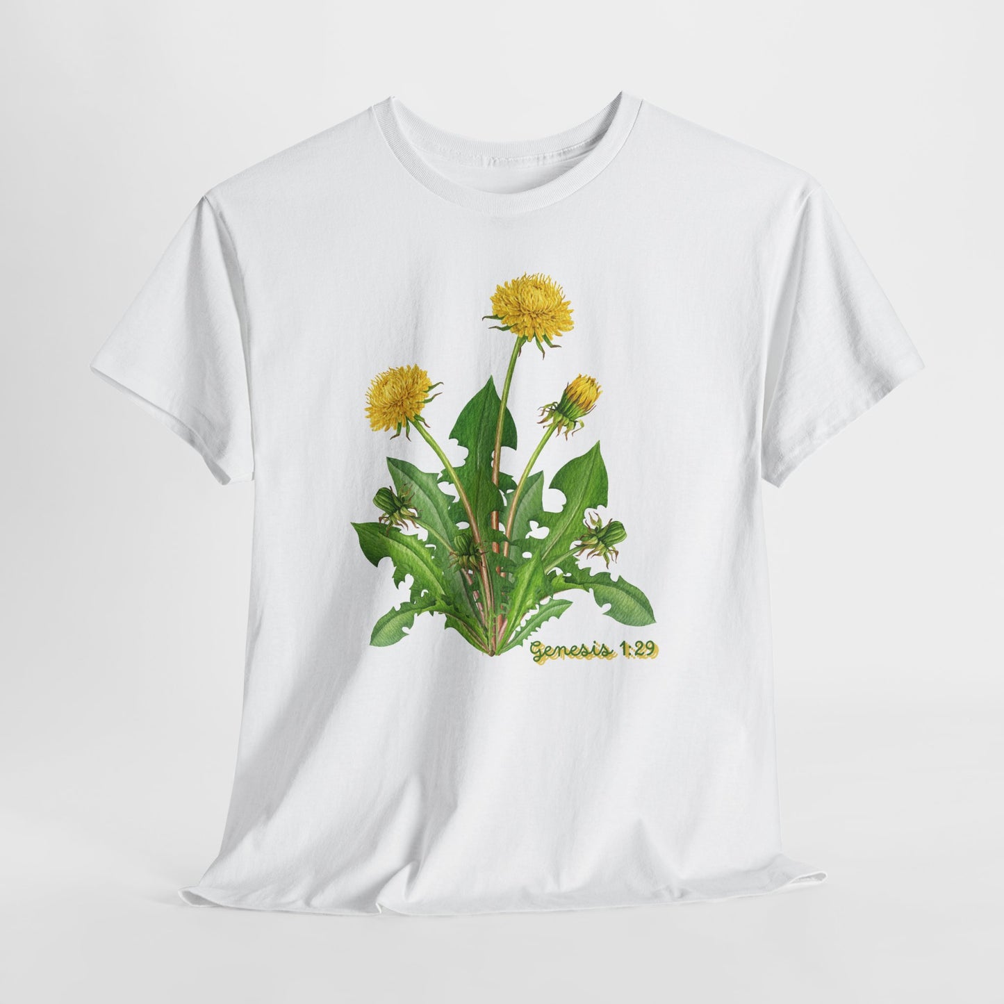 Dandelion Botanical Tee — Genesis 1:29 Floral Graphic T-Shirt