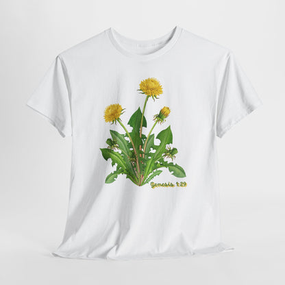 Dandelion Botanical Tee — Genesis 1:29 Floral Graphic T-Shirt