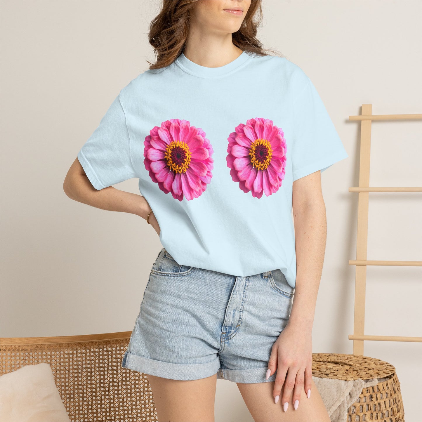 Pink Daisy Double Floral Tee