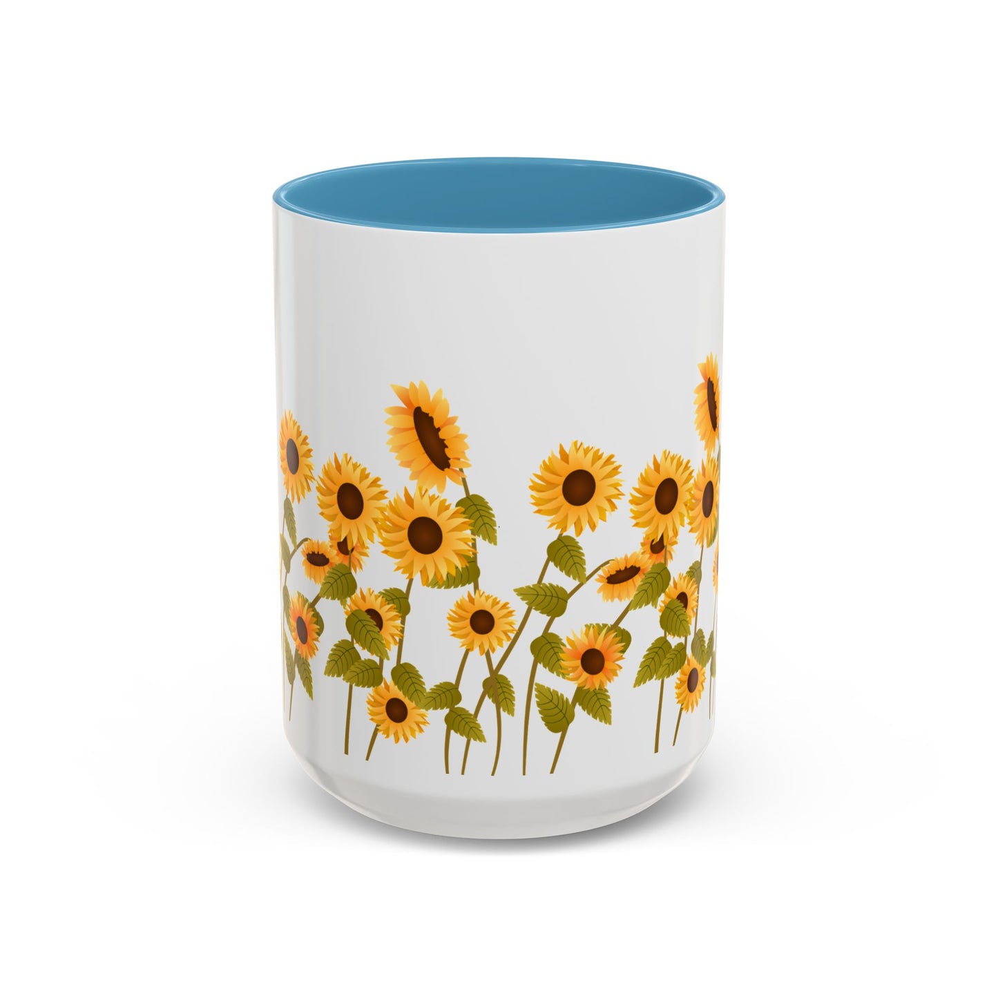 Sunflower Field Accent Tea Mug – Bright Floral 11/15oz Ceramic