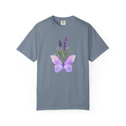 Lavender Butterfly T-Shirt — Watercolor Floral Tee