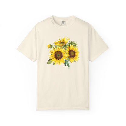 Sunflower Floral T-Shirt — Vintage Yellow Sunflower Graphic Tee