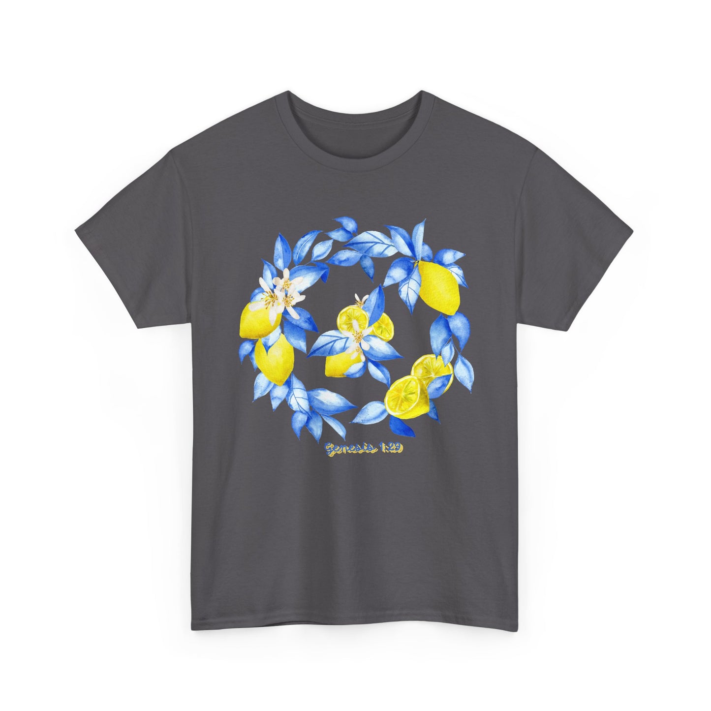 Lemon Wreath Graphic Tee — Genesis 1:29 Floral Scripture T-Shirt