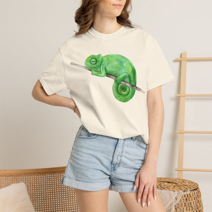 Chameleon Branch T-Shirt — Cute Green Chameleon Graphic Tee