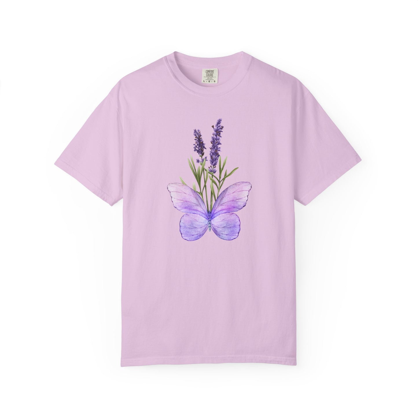 Lavender Butterfly T-Shirt — Watercolor Floral Tee
