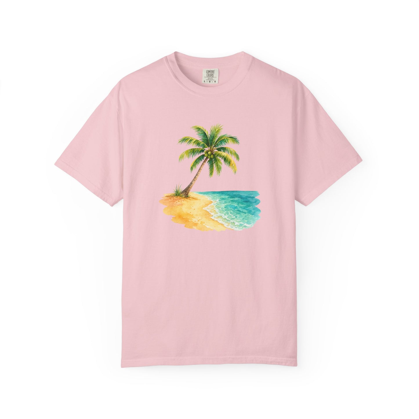 Tropical Palm Beach T-Shirt — Watercolor Island Graphic Tee