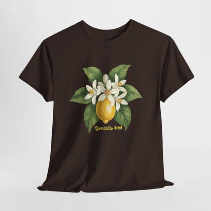 T-Shirt — Lemon Blossom Graphic Tee with 'Genesis 1:29' Scripture