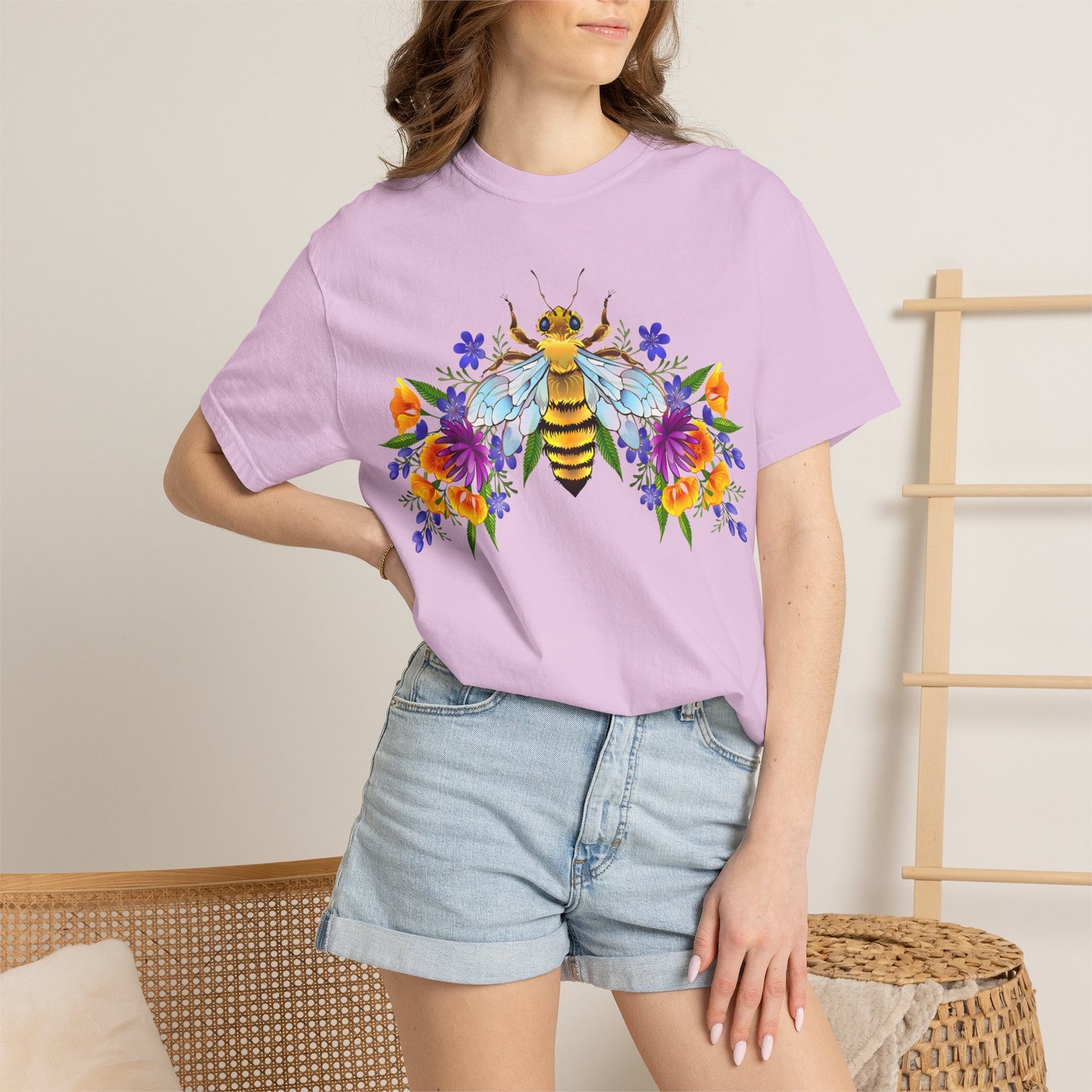 Bee & Wildflower T-Shirt — Floral Honeybee Graphic Tee
