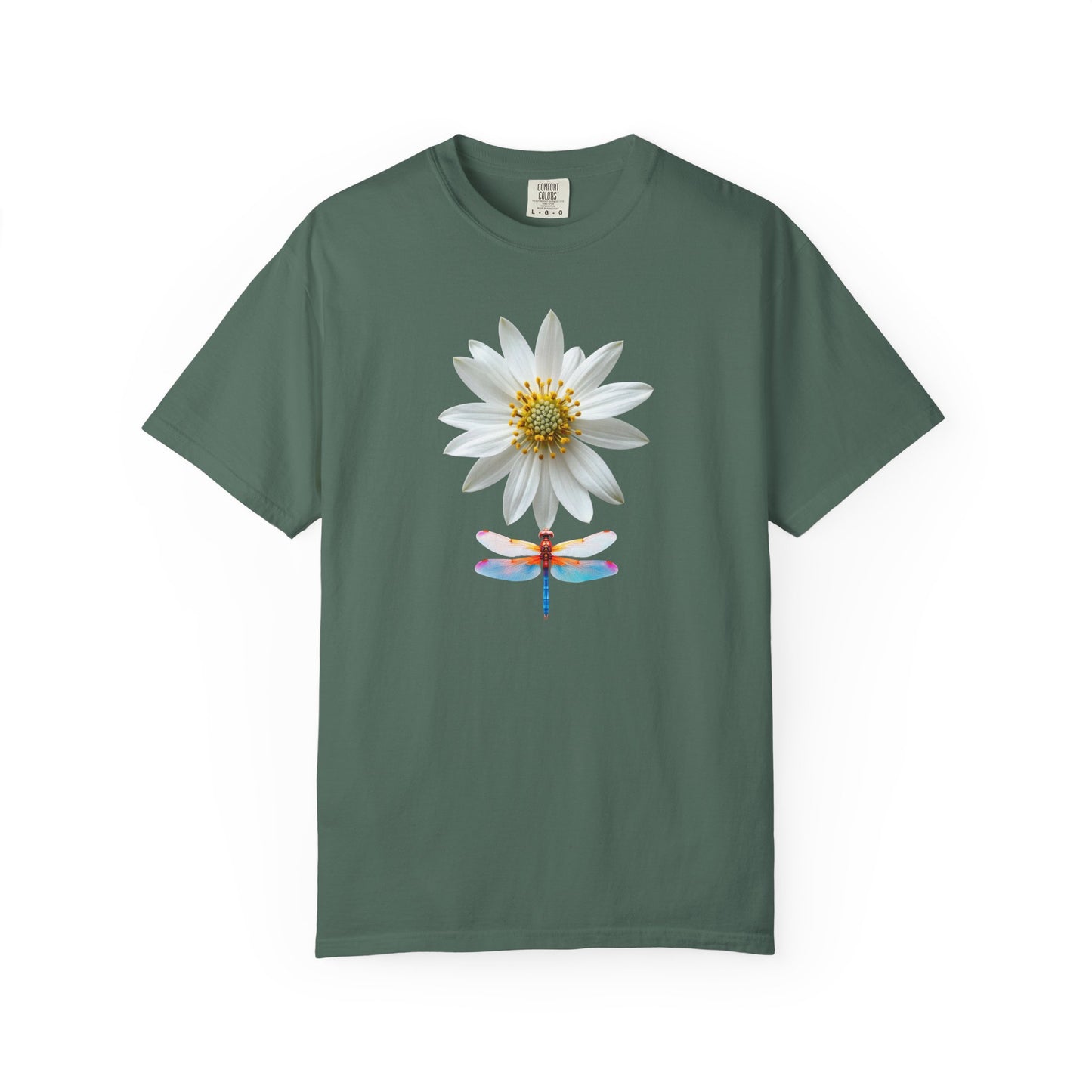 Lotus & Dragonfly T-Shirt — Floral Nature Graphic Tee