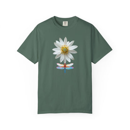 Lotus & Dragonfly T-Shirt — Floral Nature Graphic Tee