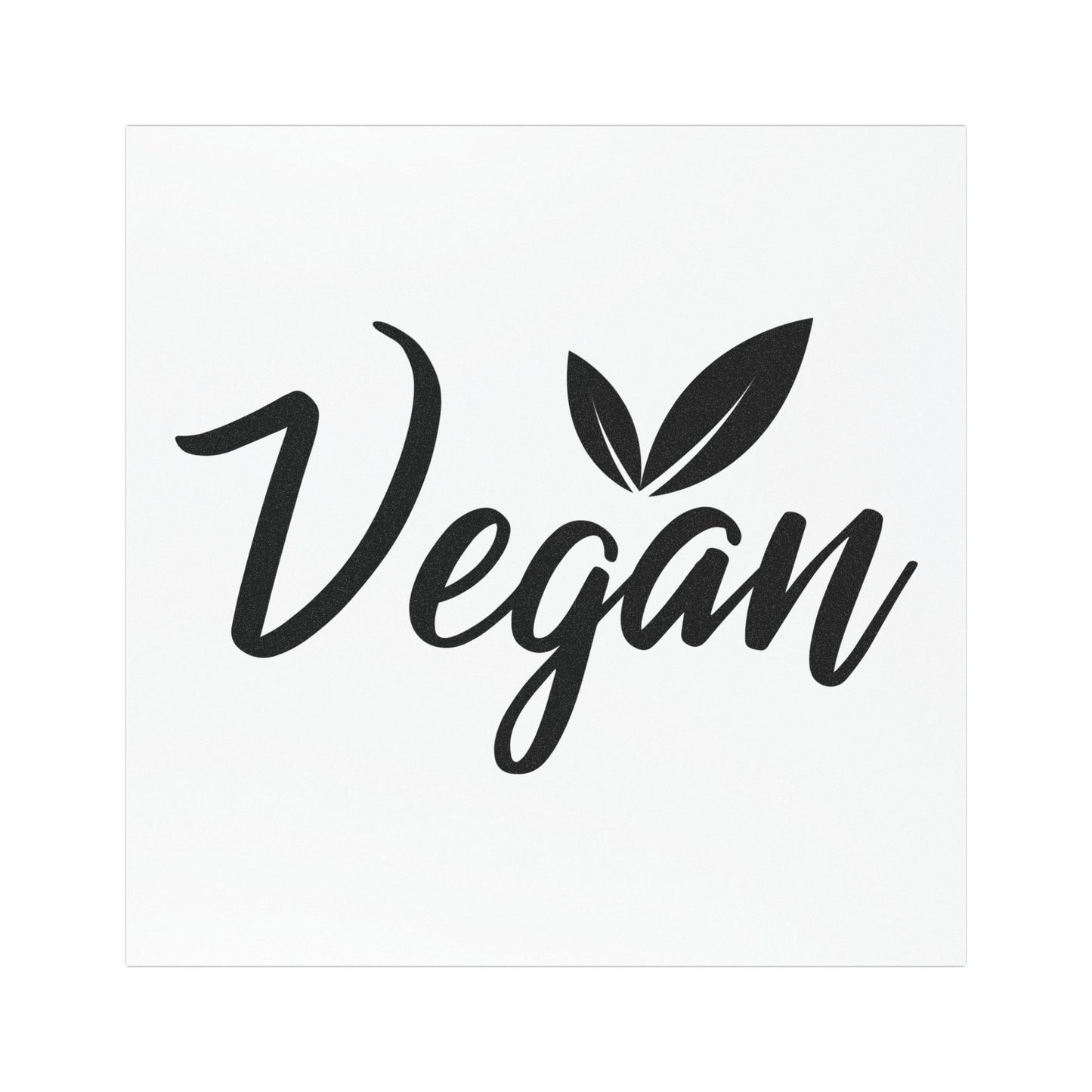 Vegan Script Car Magnet — Black Leaf Design