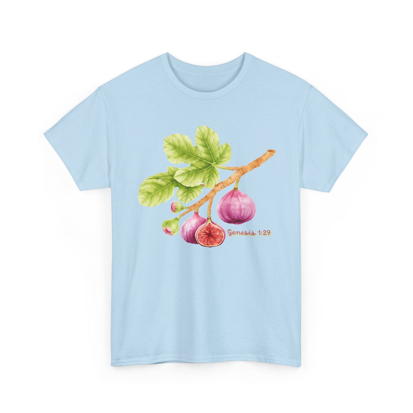 Fig Branch T‑Shirt — Botanical Fig Illustration Tee with Scripture (Genesis 1:29)