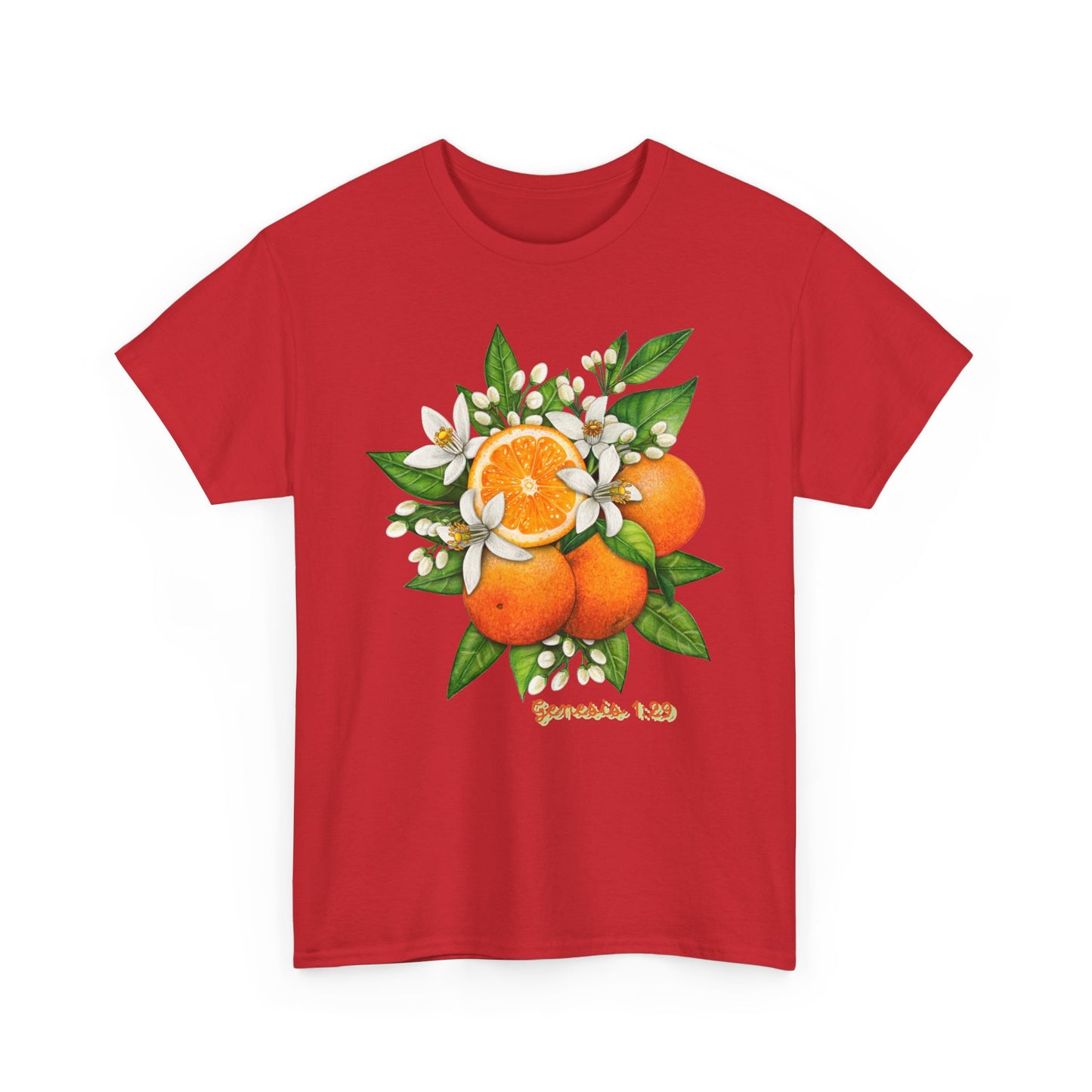 Orange Blossom Tee — Genesis 1:29 Fruit Illustration Shirt