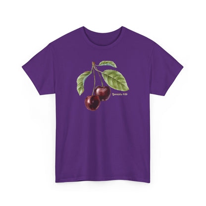 Cherry Botanical Tee — Vintage Fruit Illustration T-Shirt