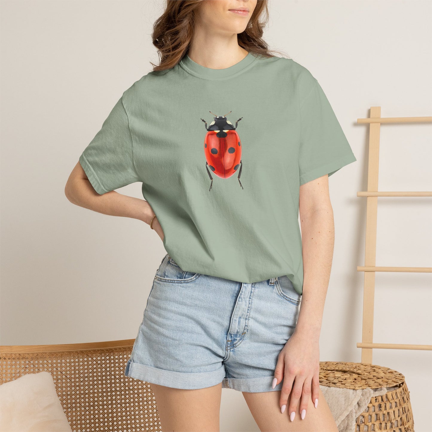 Ladybug With Top Hat T-Shirt — Whimsical Insect Graphic Tee
