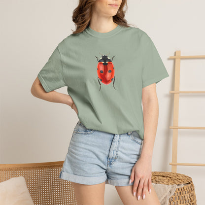 Ladybug With Top Hat T-Shirt — Whimsical Insect Graphic Tee