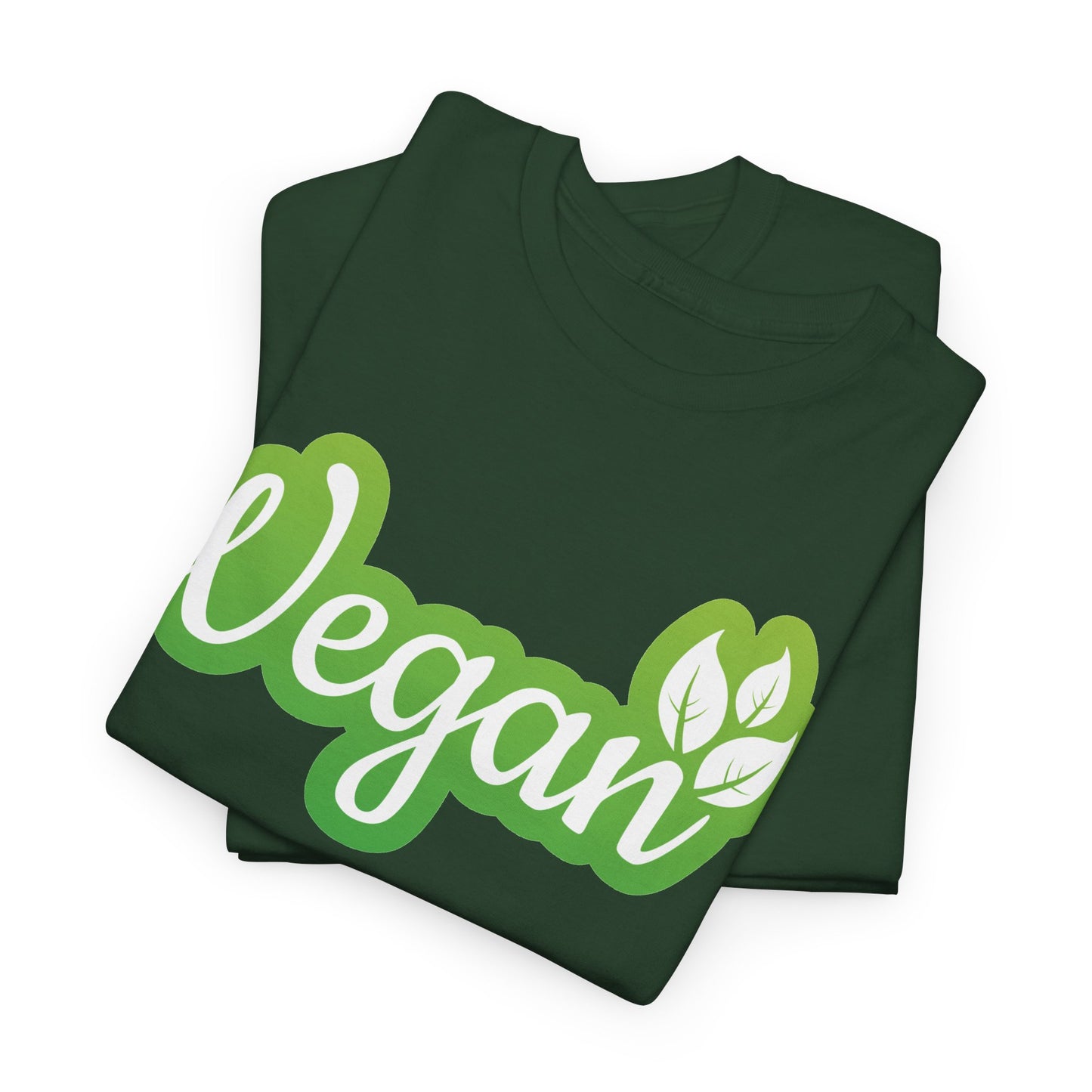 Vegan Script Tee — Green Leaf Eco-Friendly T-Shirt