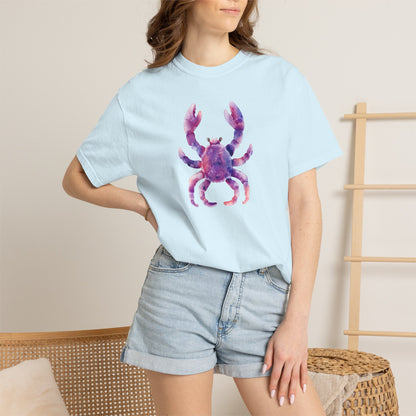 Watercolor Crab T-Shirt — Coastal Beach Vibes Graphic Tee