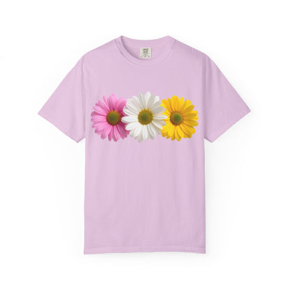 Daisy Trio T-Shirt — Pink White Yellow Floral Tee