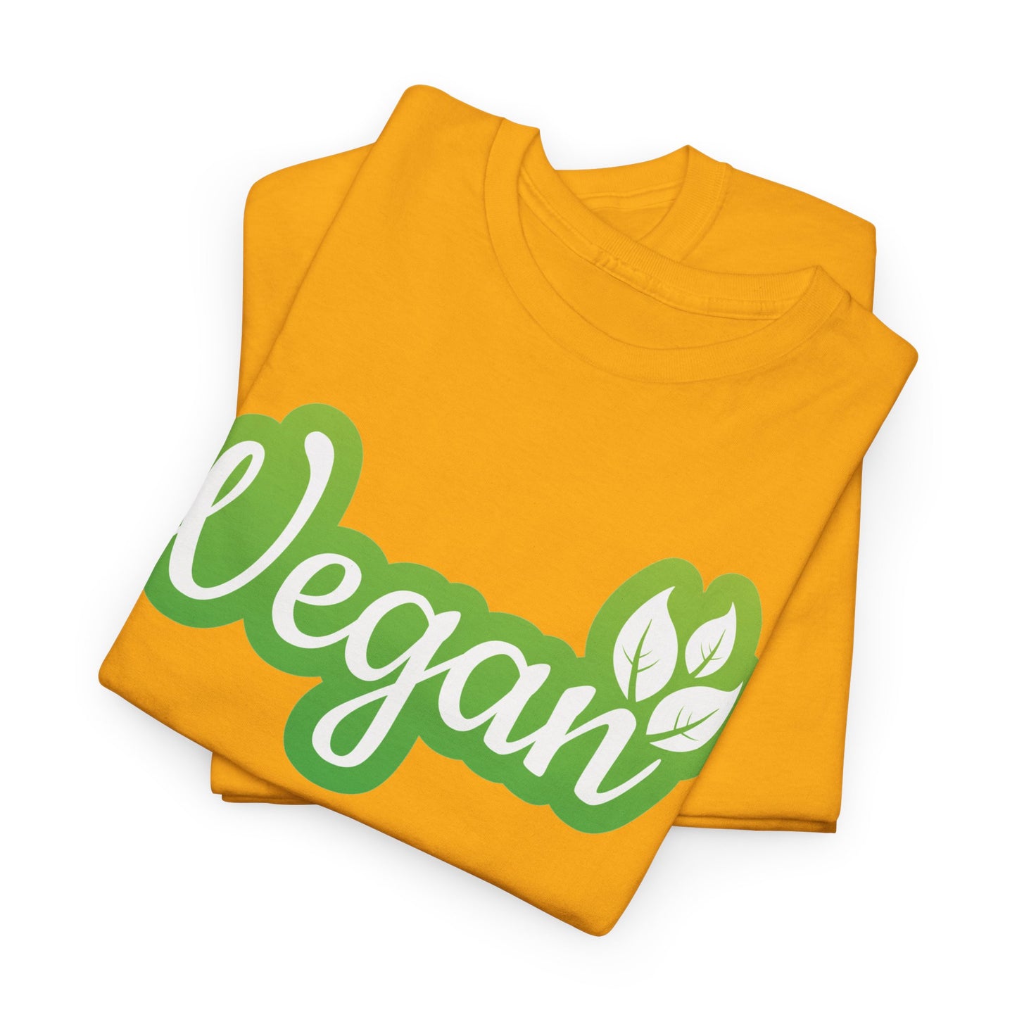 Vegan Script Tee — Green Leaf Eco-Friendly T-Shirt