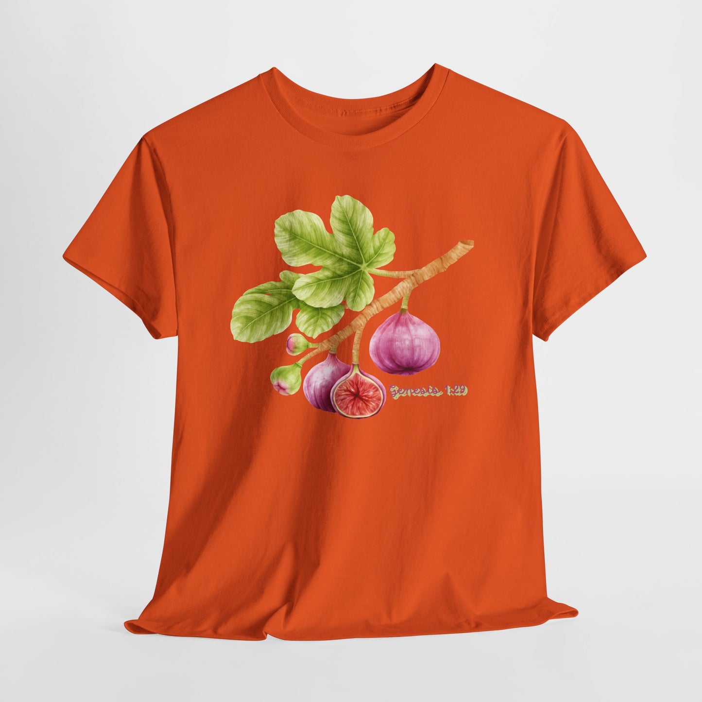 Fig Branch T‑Shirt — Botanical Fig Illustration Tee with Scripture (Genesis 1:29)