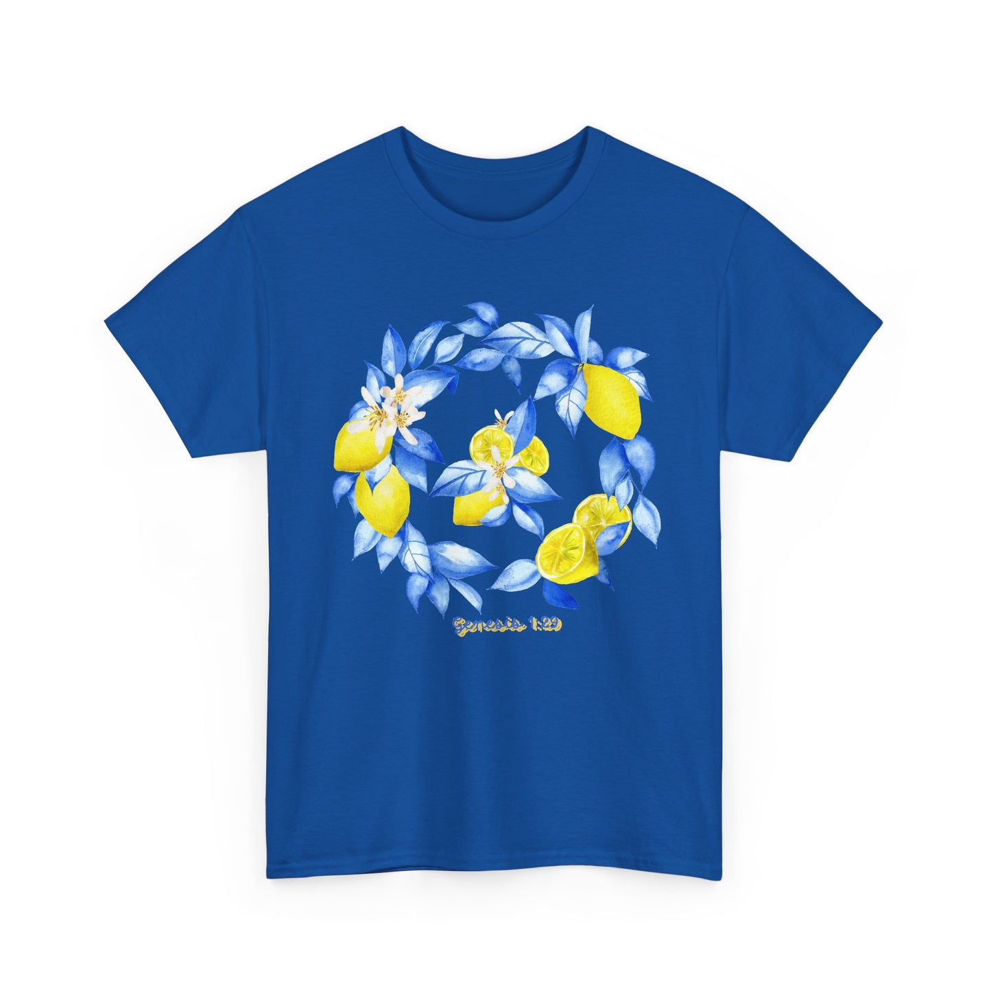 Lemon Wreath Graphic Tee — Genesis 1:29 Floral Scripture T-Shirt