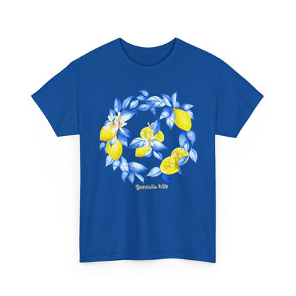 Lemon Wreath Graphic Tee — Genesis 1:29 Floral Scripture T-Shirt