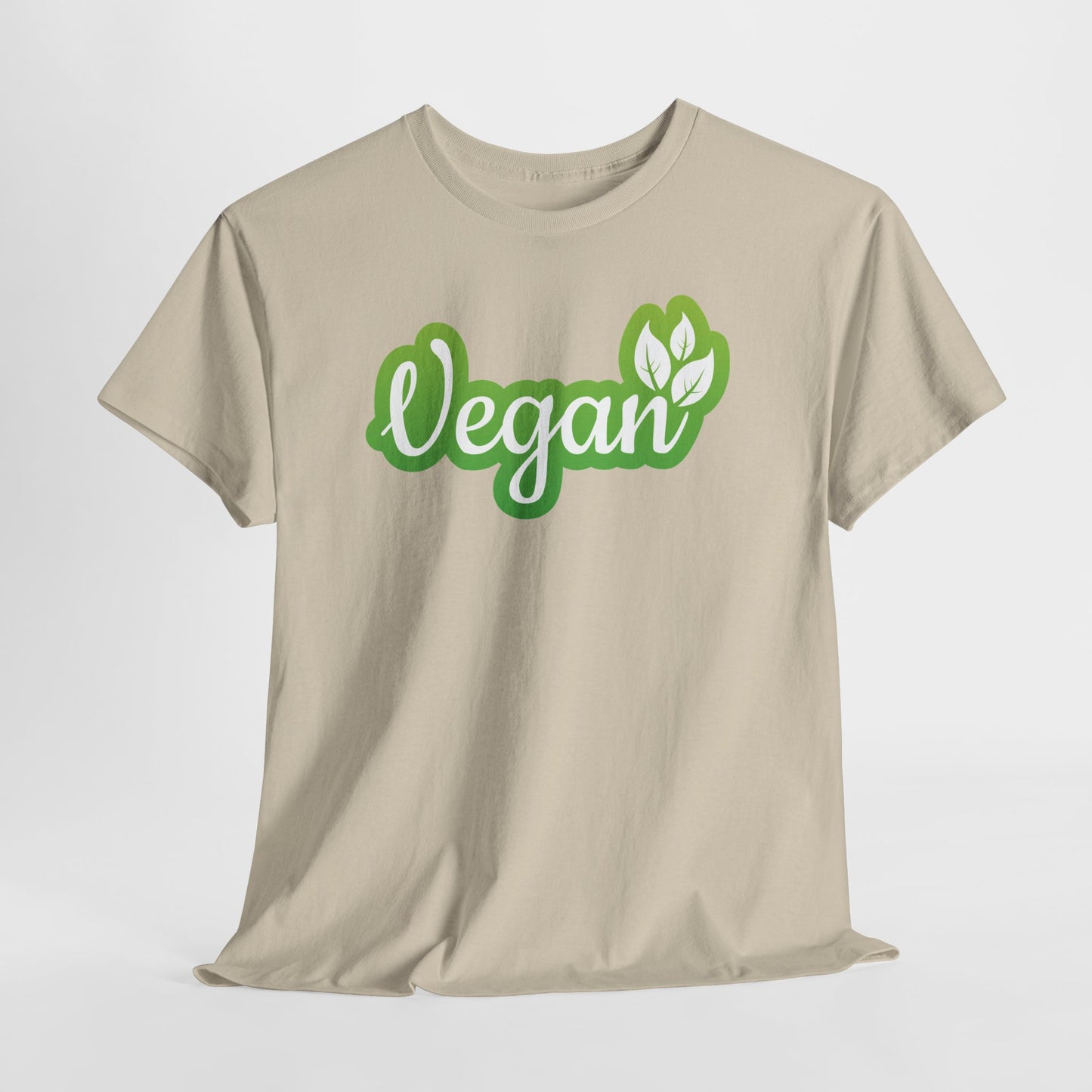 Vegan Script Tee — Green Leaf Eco-Friendly T-Shirt