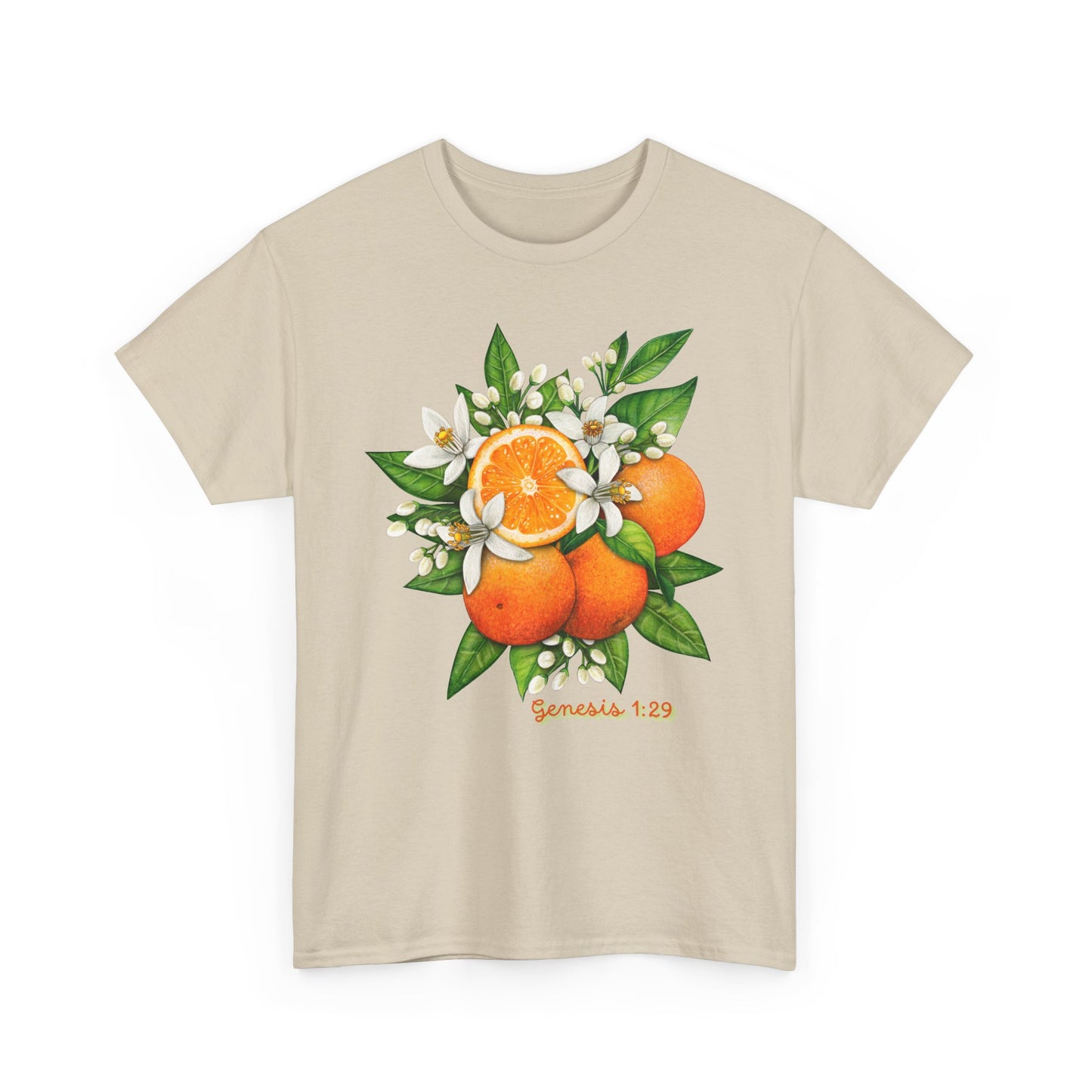 Orange Blossom Tee — Genesis 1:29 Fruit Illustration Shirt