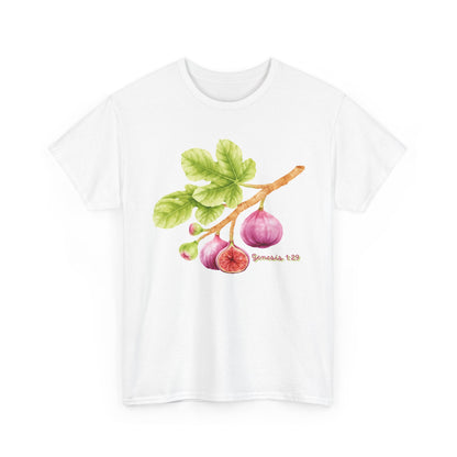 Fig Branch T‑Shirt — Botanical Fig Illustration Tee with Scripture (Genesis 1:29)