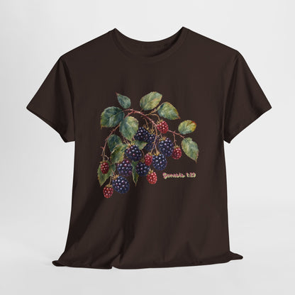 T-Shirt — Vintage Blackberry Branch Illustration Tee (Genesis 1:29)