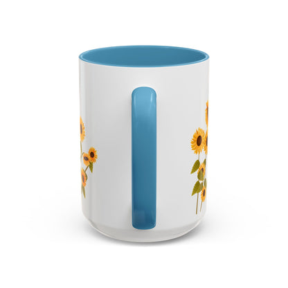 Sunflower Field Accent Tea Mug – Bright Floral 11/15oz Ceramic