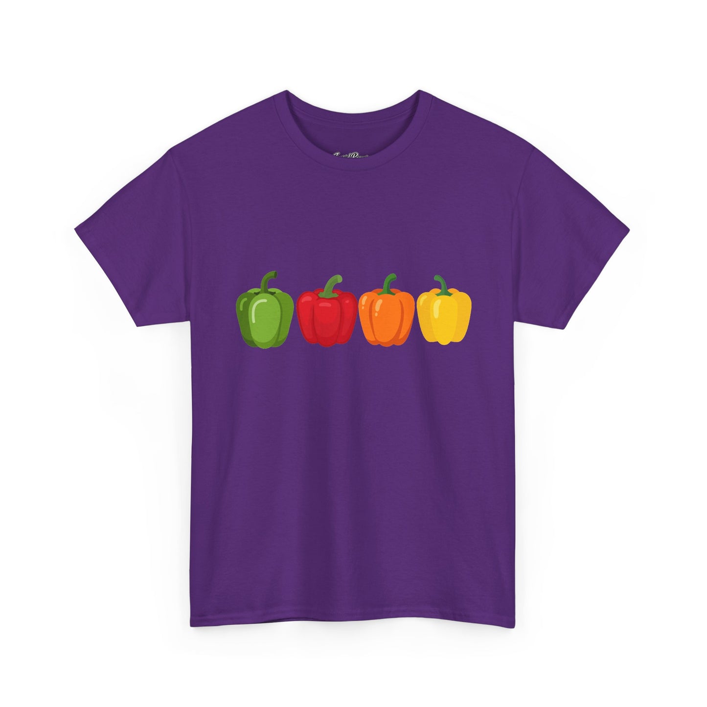 Bell Pepper Graphic Tee — Colorful Green Red Orange Yellow Peppers Shirt