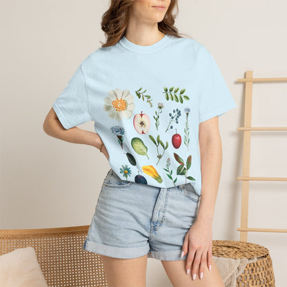 Floral Fruits Botanical Tee — Jeremiah 1:9 Scripture Garden T-Shirt