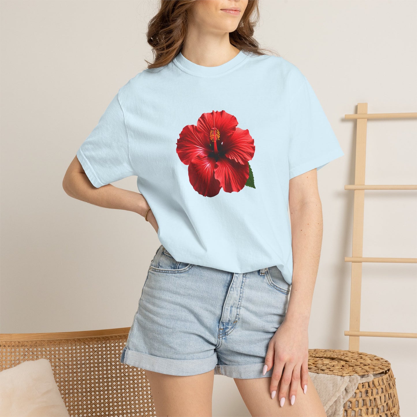 Hibiscus Bloom T-Shirt — Red Floral Graphic Tee