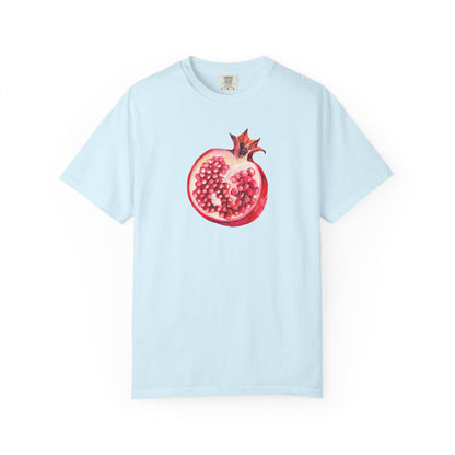 Pomegranate Watercolor T-Shirt — Fruit Illustration Tee for Foodies & Nature Lovers
