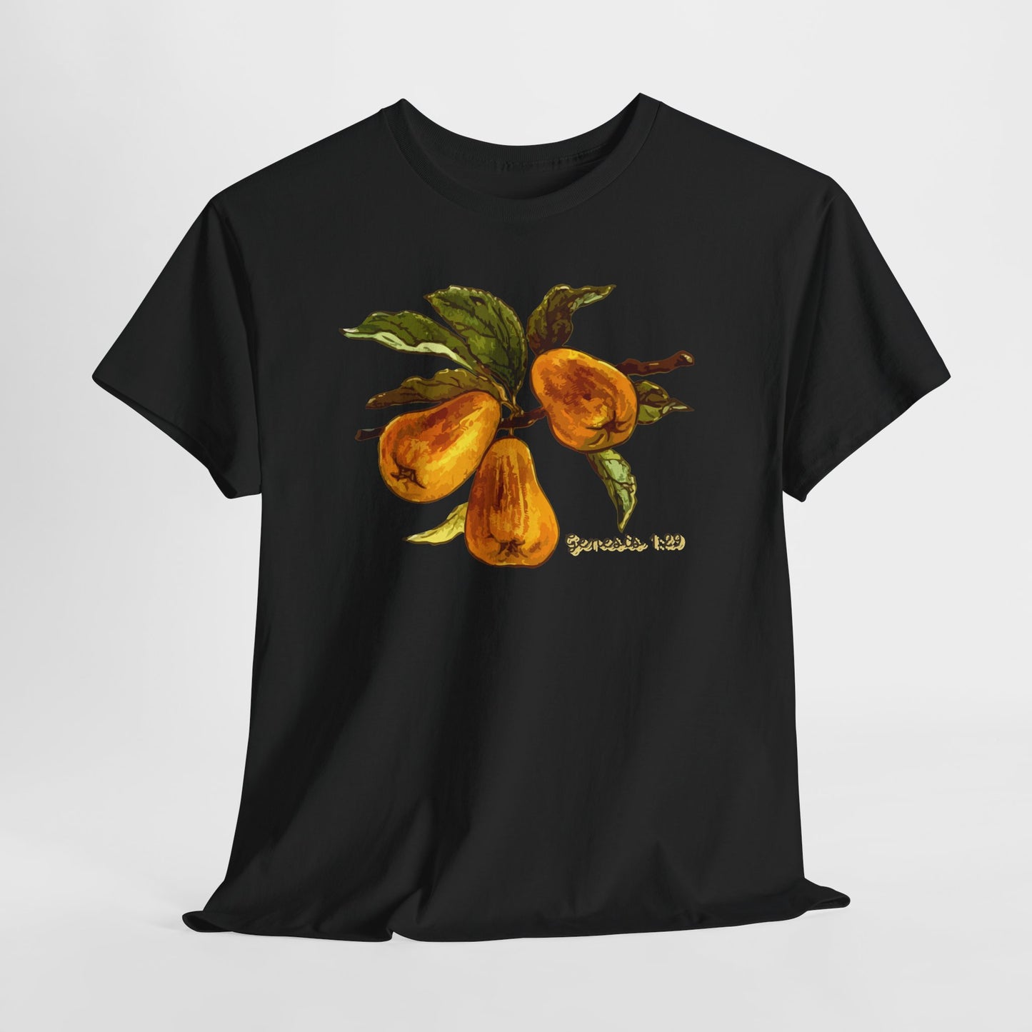 Pear Branch Tee — Watercolor Fruit Graphic T‑Shirt (Genesis 1:29)