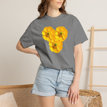 Yellow Floral Heart T-Shirt