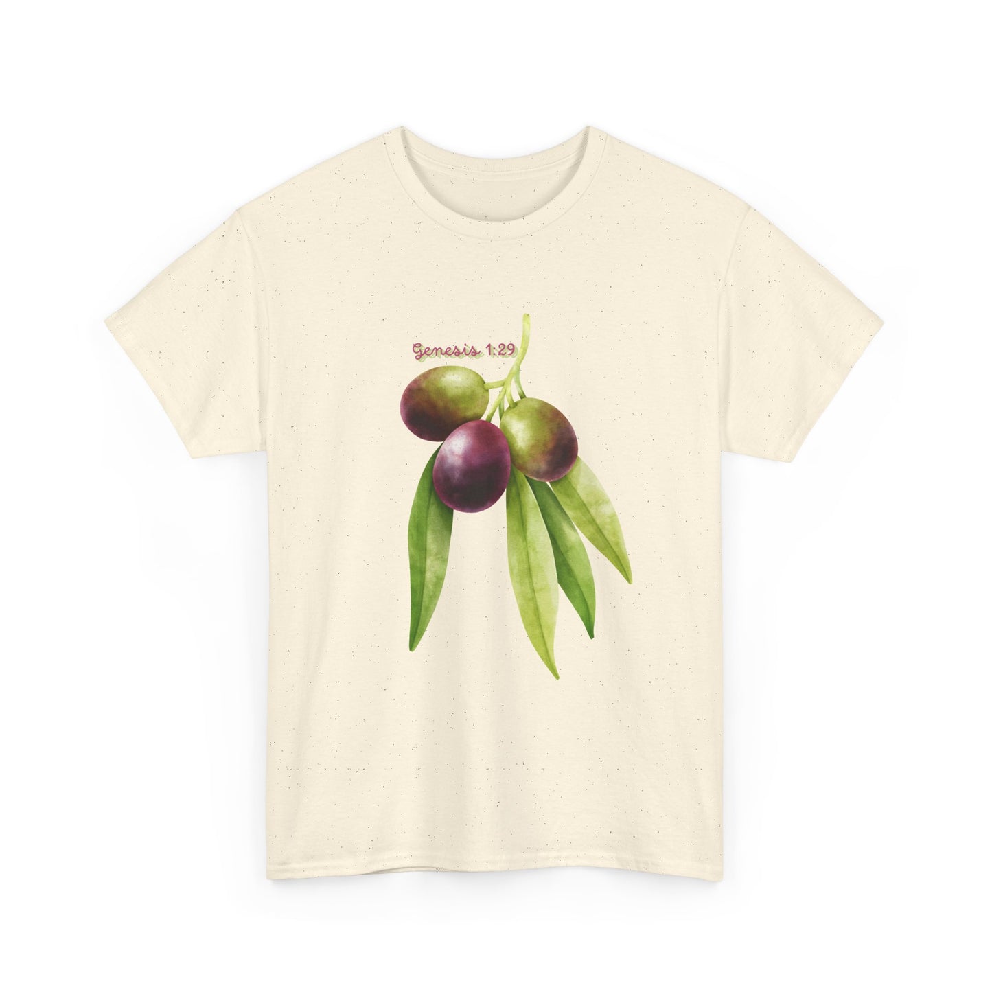 Olive Branch Watercolor T-Shirt — Genesis 1:29 Faith Tee