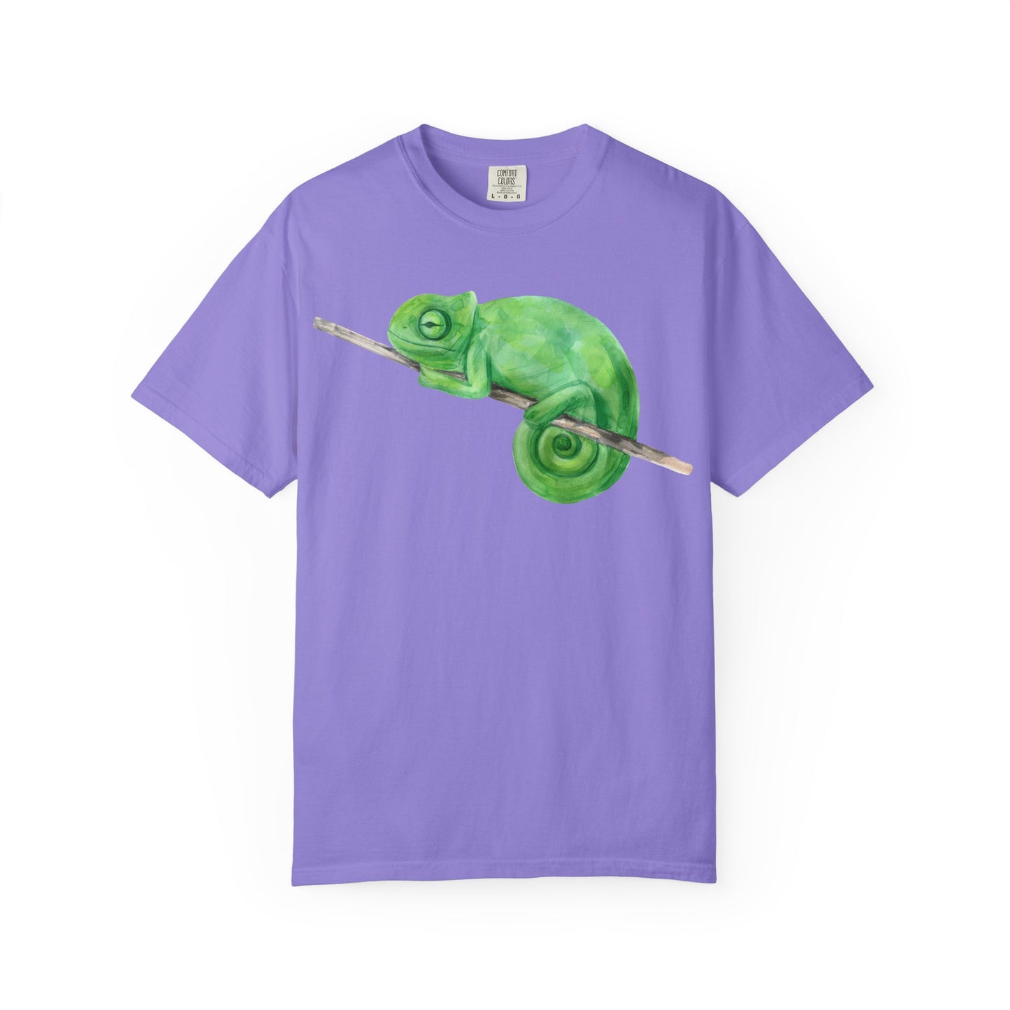 Chameleon Branch T-Shirt — Cute Green Chameleon Graphic Tee