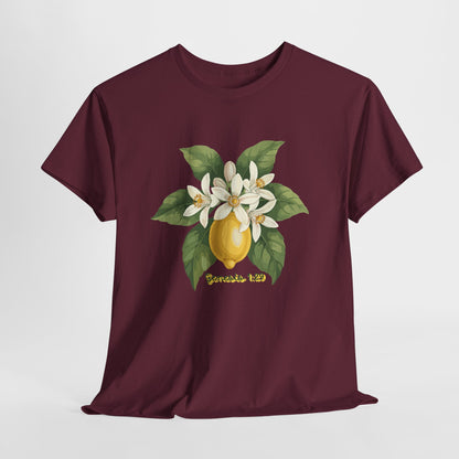T-Shirt — Lemon Blossom Graphic Tee with 'Genesis 1:29' Scripture
