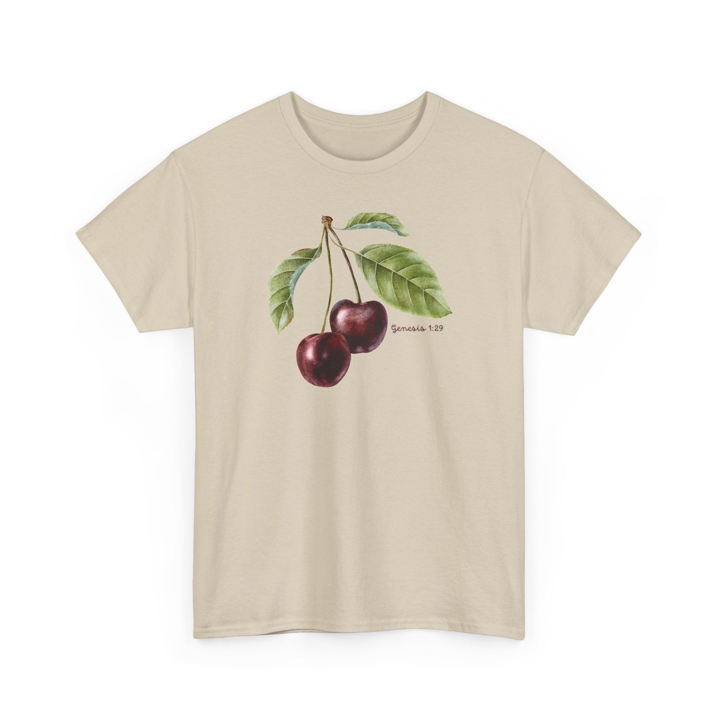 Cherry Botanical Tee — Vintage Fruit Illustration T-Shirt